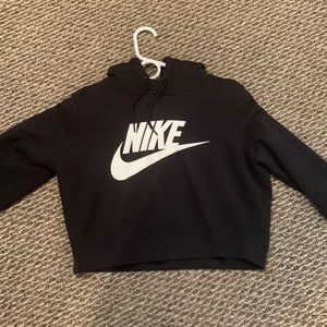 Nike black cropped long sleeve hoodie